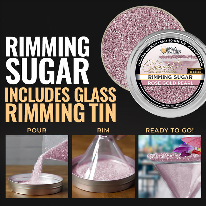 Rose Gold Pearl Cocktail Rimming Sugar | Bulk Sizes