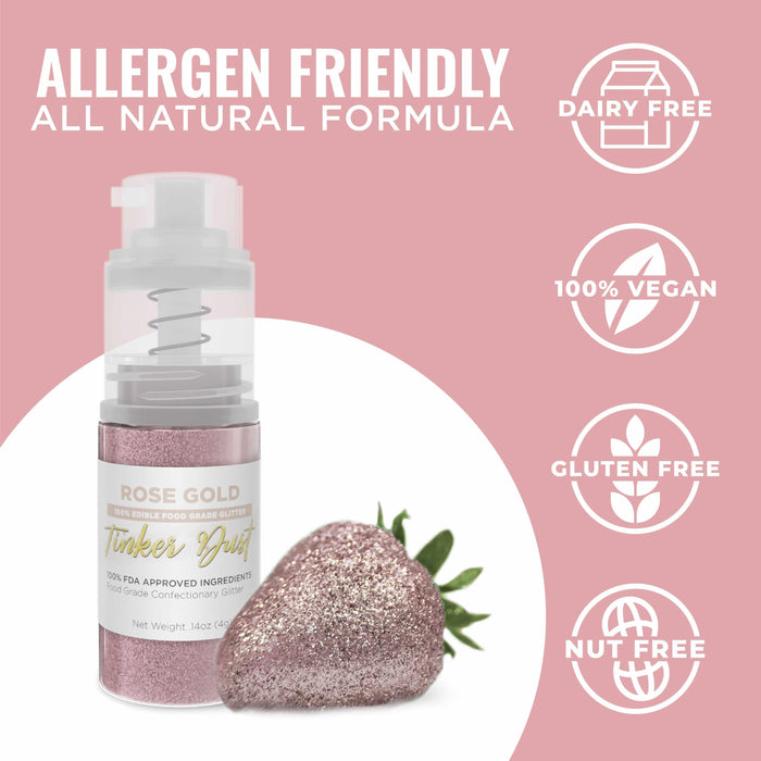 Rose Gold Tinker Dust® Glitter | 4g Spray Pump Private Label-Private Label_Tinker Dust_Mini Pump-bakell