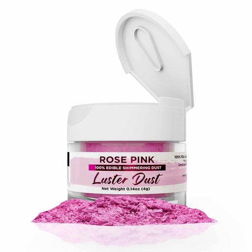 Rose Pink Luster Dust 4 Gram Jar-Luster Dust_4G_Google Feed-bakell