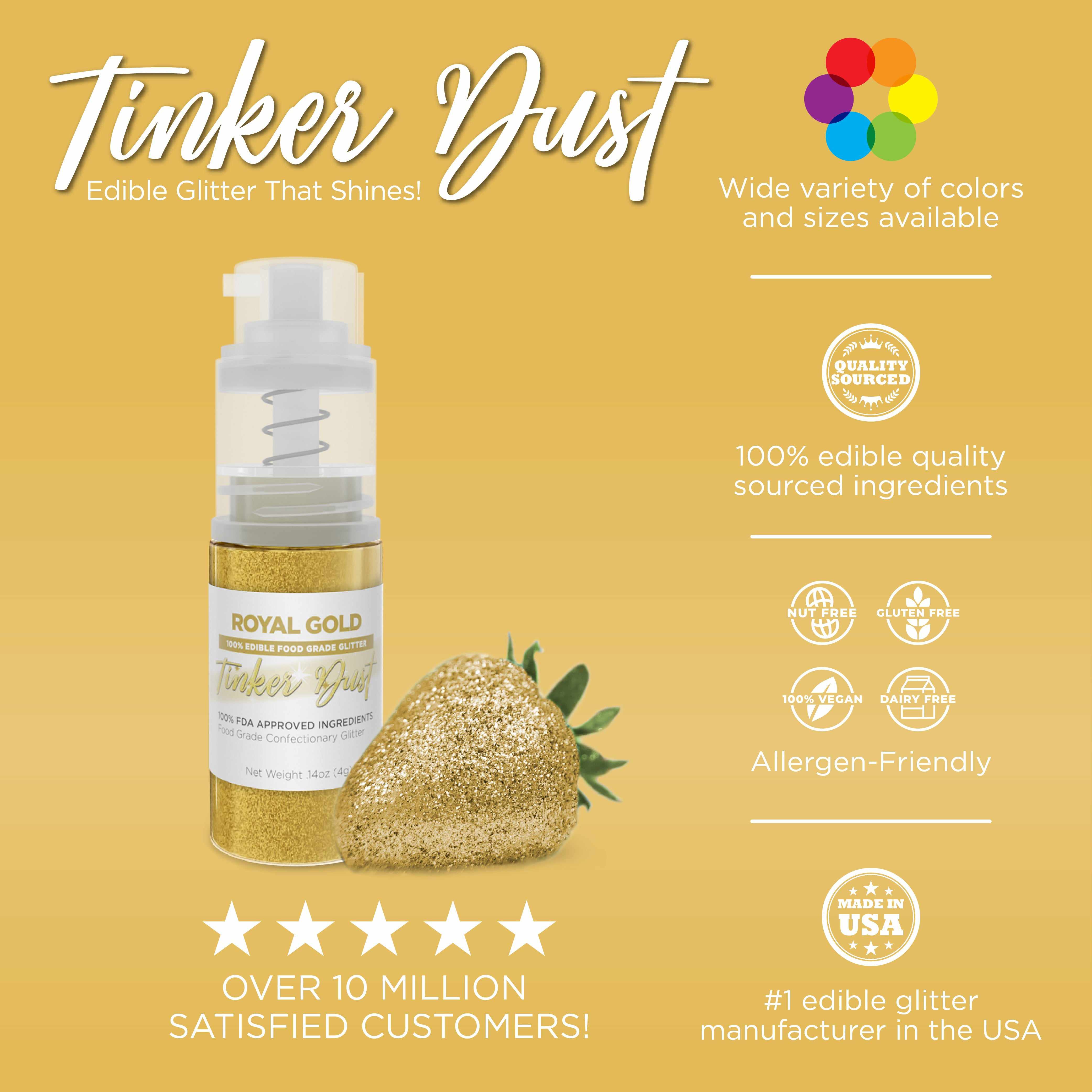 Royal Gold Edible Glitter Spray 25g Pump | Tinker Dust®-B2C_Tinker Dust_25g Pump-bakell