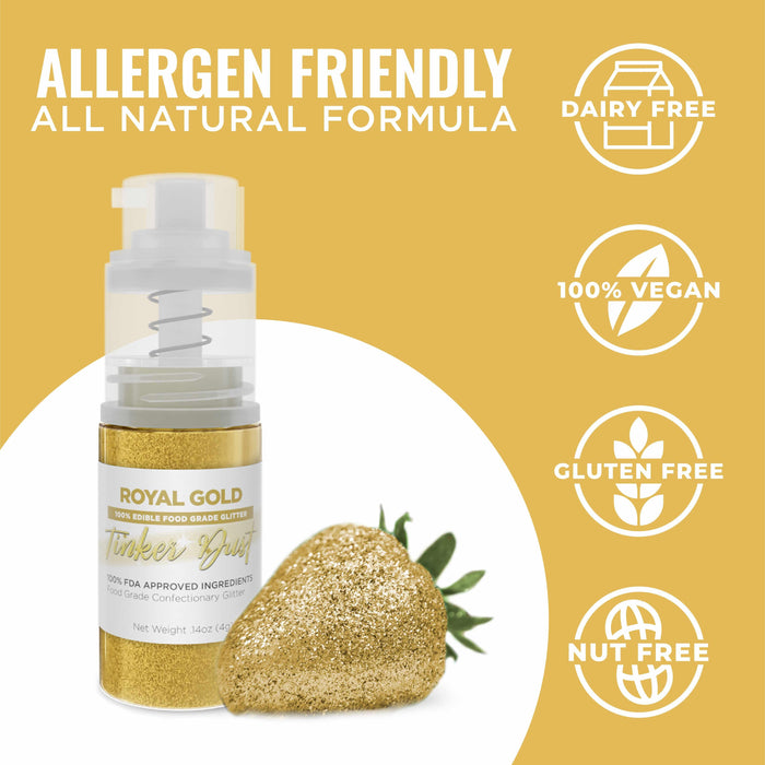 Royal Gold Edible Glitter Spray 4g Pump | Tinker Dust®-B2C_Tinker Dust_Mini Pump-bakell