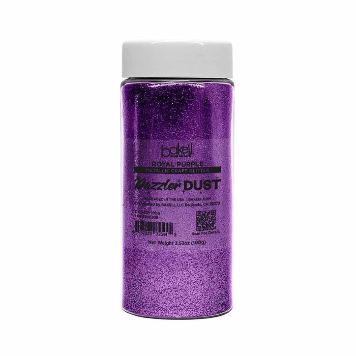 Royal Purple Dazzler Dust ultrafine metallic craft glitter in a 100g jar.