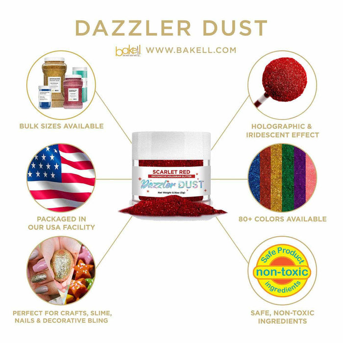 Scarlet Red Dazzler Dust® 5 Gram Jar-Dazzler Dust_5G_Google Feed-bakell