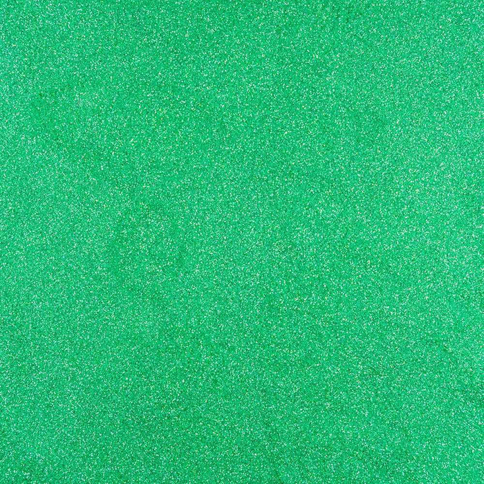 Close-up of Sea Green Ultrafine Iridescent Craft Glitter Dazzler Dust, shimmering polyester texture.