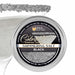Shimmering black cocktail rimming salt in a 4oz tin with a glittery texture, shown with a garnished martini glass rim.
