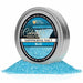 Round silver tin of shimmering blue cocktail rimming salt with a 4oz label.