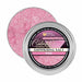 Open 4oz tin of shimmering pink cocktail rimming salt with Brew Glitter branding on a circular label.