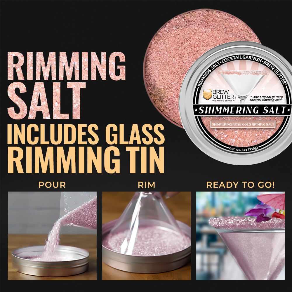 Shimmering Rose Gold Rimming Salt | Private Label (48 units/case)-Private Label_Rimming Salt-bakell