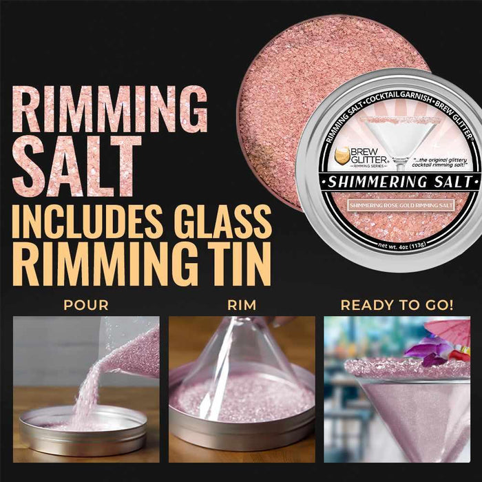 Shimmering Rose Gold Rimming Salt | Private Label (48 units/case)-Private Label_Rimming Salt-bakell