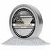 4 oz tin of shimmering silver cocktail rimming salt with a branded label, resting on a pile of sparkling silver salt crystals.