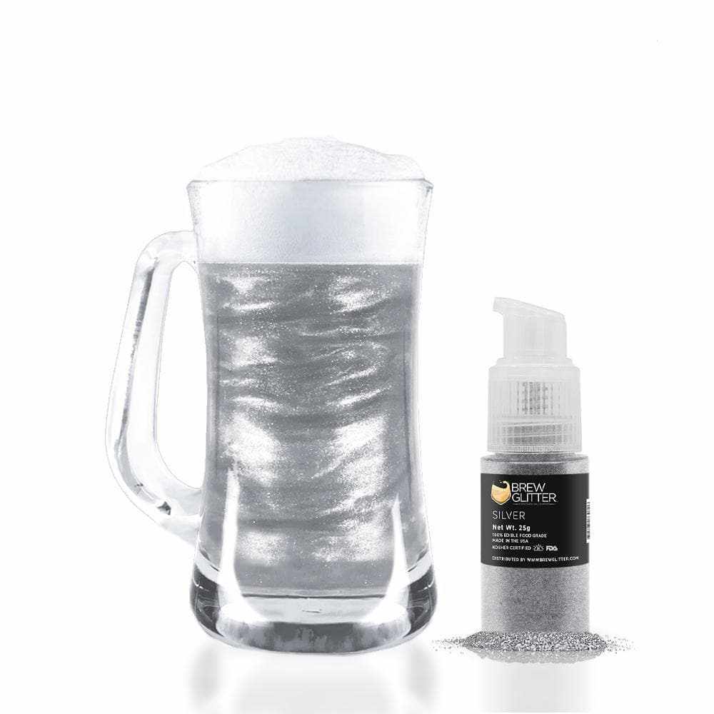 Silver Edible Glitter Spray Pump | Brew Glitter | Bakell