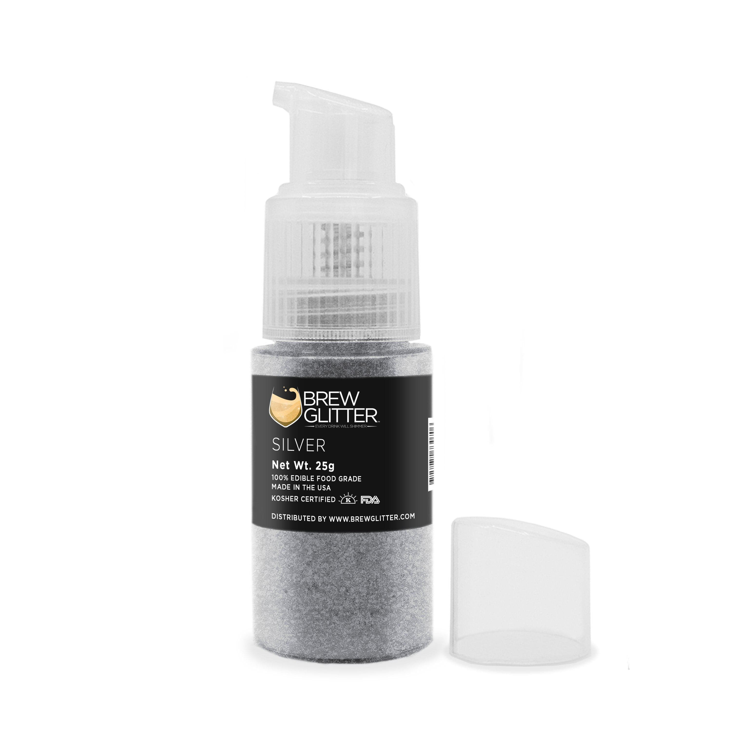 Silver Edible Glitter Spray Pump | Brew Glitter | Bakell