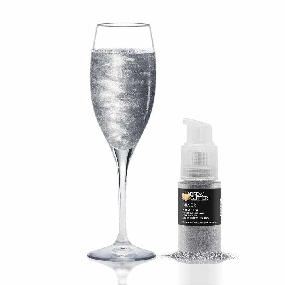 Silver Edible Glitter Spray Pump | Brew Glitter | Bakell