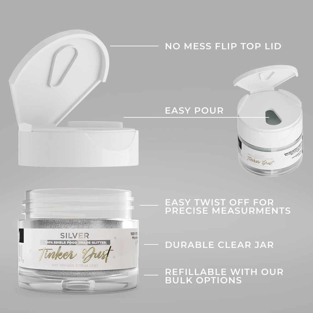 Silver Edible Glitter | Tinker Dust® 5 Grams-Google Feed_Tinker Dust-bakell