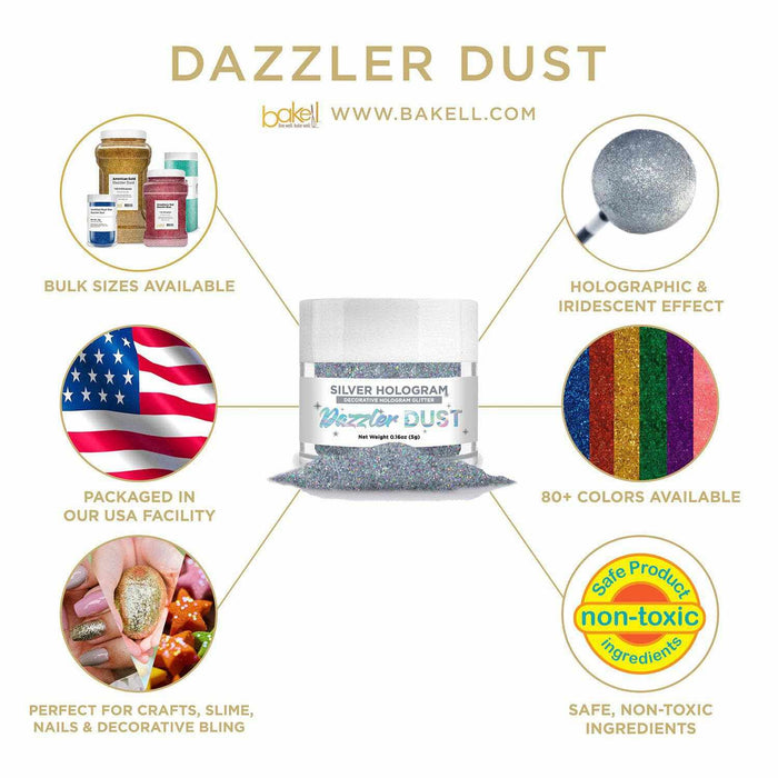 Silver Hologram Dazzler Dust® 5 Gram Jar-Dazzler Dust_5G_Google Feed-bakell