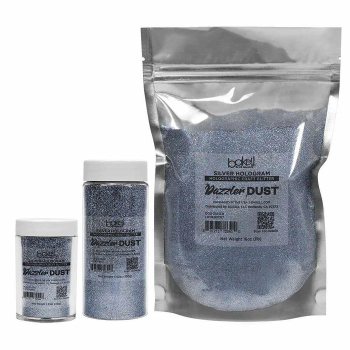 Silver Hologram Ultrafine Holographic Craft Glitter Dazzler Dust | Premium Polyester Non-Toxic | Bakell-B2C_Dazzler Dust-bakell