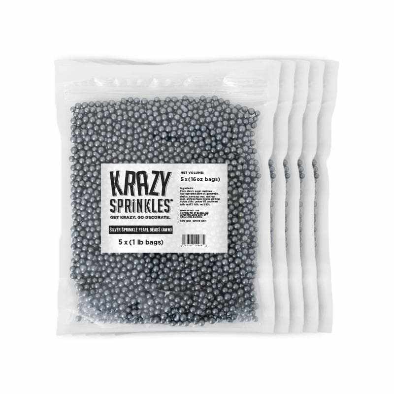 Silver Pearl 4mm Beads by Krazy Sprinkles  | #1 Sprinkles Brand