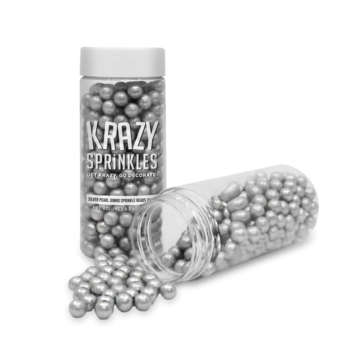 Silver Pearl 8mm Beads Sprinkle | Krazy Sprinkles | Bakell