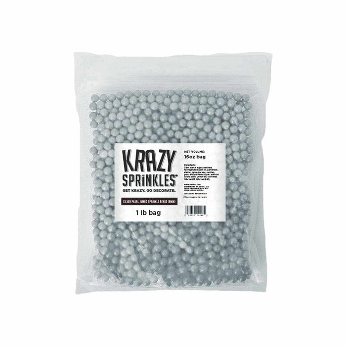 Silver Pearl 8mm Beads Sprinkle | Krazy Sprinkles | Bakell