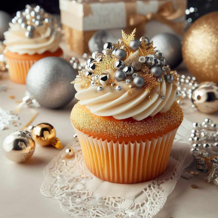 Cupcake covered in Silver Pearl Krazy Sprinkles