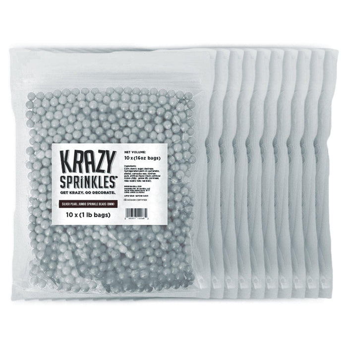 Bulk Size Silver 8mm Beads Sprinkles | Krazy Sprinkles | Bakell