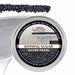Silver Pearl cocktail rimming sugar in a 4oz tin, featuring coarse, shimmering dark gray sugar crystals for glass garnishing.