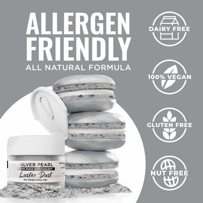 Silver Pearl Luster Dust Wholesale-Wholesale_Luster Dust-bakell