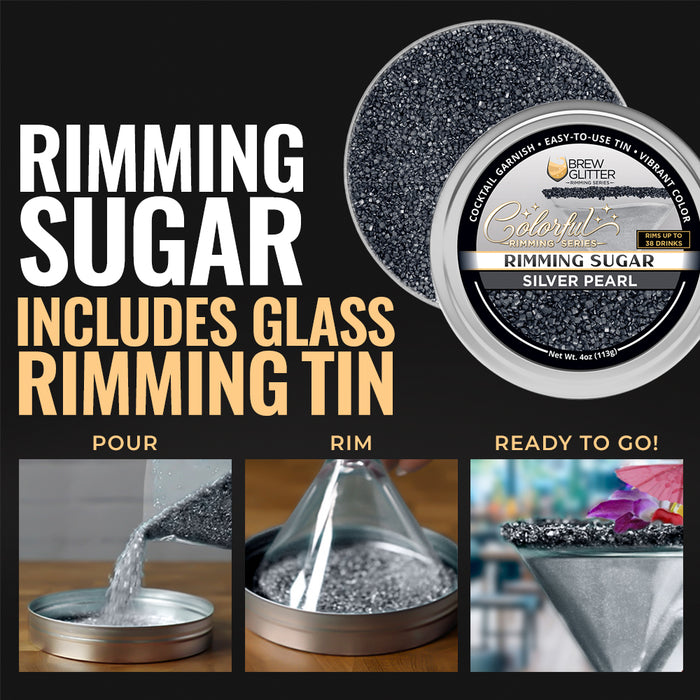Silver Pearl Rimming Sugar | Bulk Sizes