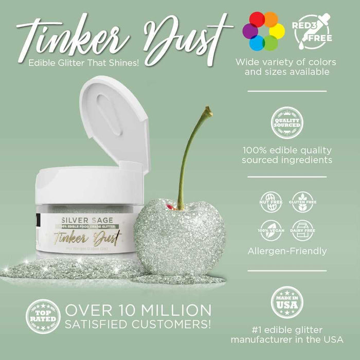 Silver Sage Edible Glitter | Tinker Dust®-B2C_Tinker Dust-bakell