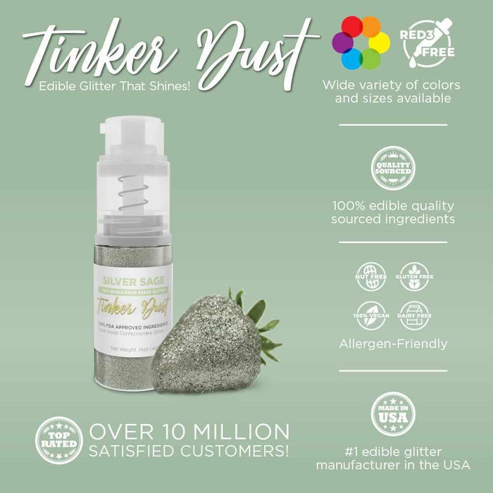 Silver Sage Tinker Dust® Glitter | 4g Spray Pump Private Label-Private Label_Tinker Dust_Mini Pump-bakell