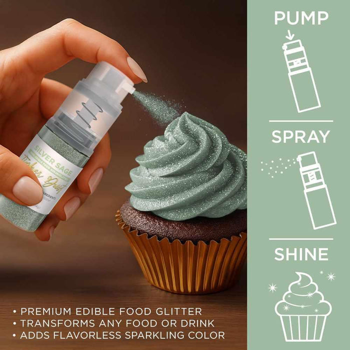 Silver Sage Tinker Edible Glitter Spray 4g Pump | Tinker Dust®-B2C_Tinker Dust_Mini Pump-bakell