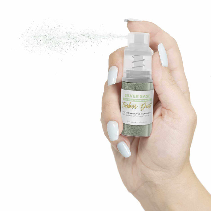 Silver Sage Edible Glitter Spray 4g Pump | Tinker Dust® | Bakell