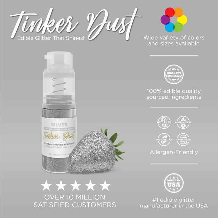 Silver Tinker Edible Glitter Spray 4g Pump | Tinker Dust®-B2C_Tinker Dust_Mini Pump-bakell