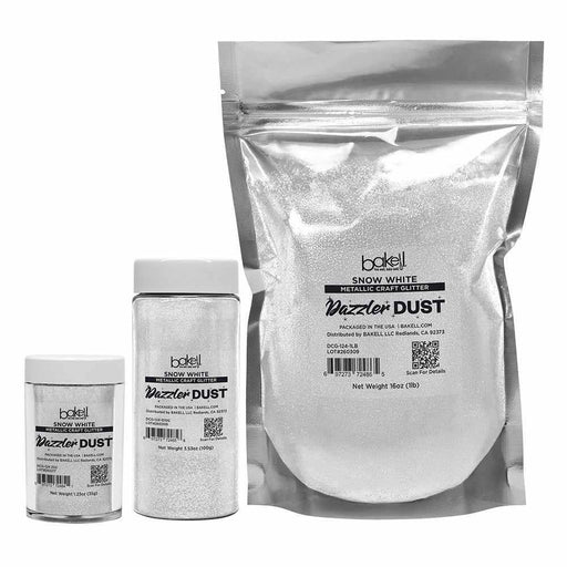Snow White Ultrafine Metallic Craft Glitter Dazzler Dust | Premium Polyester Non-Toxic | Bakell-B2C_Dazzler Dust-bakell