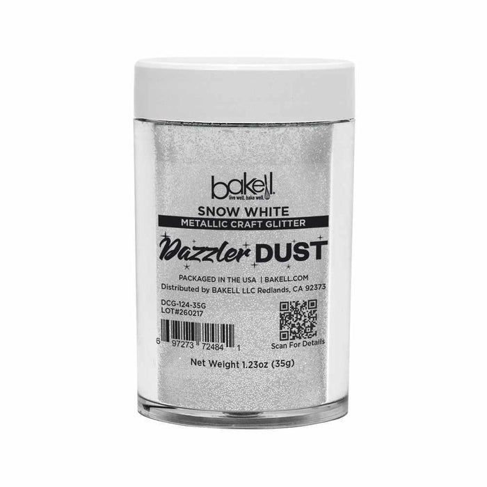 Snow White Ultrafine Metallic Craft Glitter Dazzler Dust | Premium Polyester Non-Toxic | Bakell-B2C_Dazzler Dust-bakell