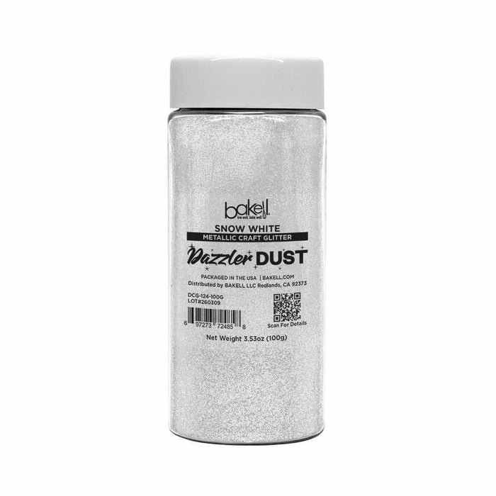 Snow White Ultrafine Metallic Craft Glitter Dazzler Dust | Premium Polyester Non-Toxic | Bakell-B2C_Dazzler Dust-bakell