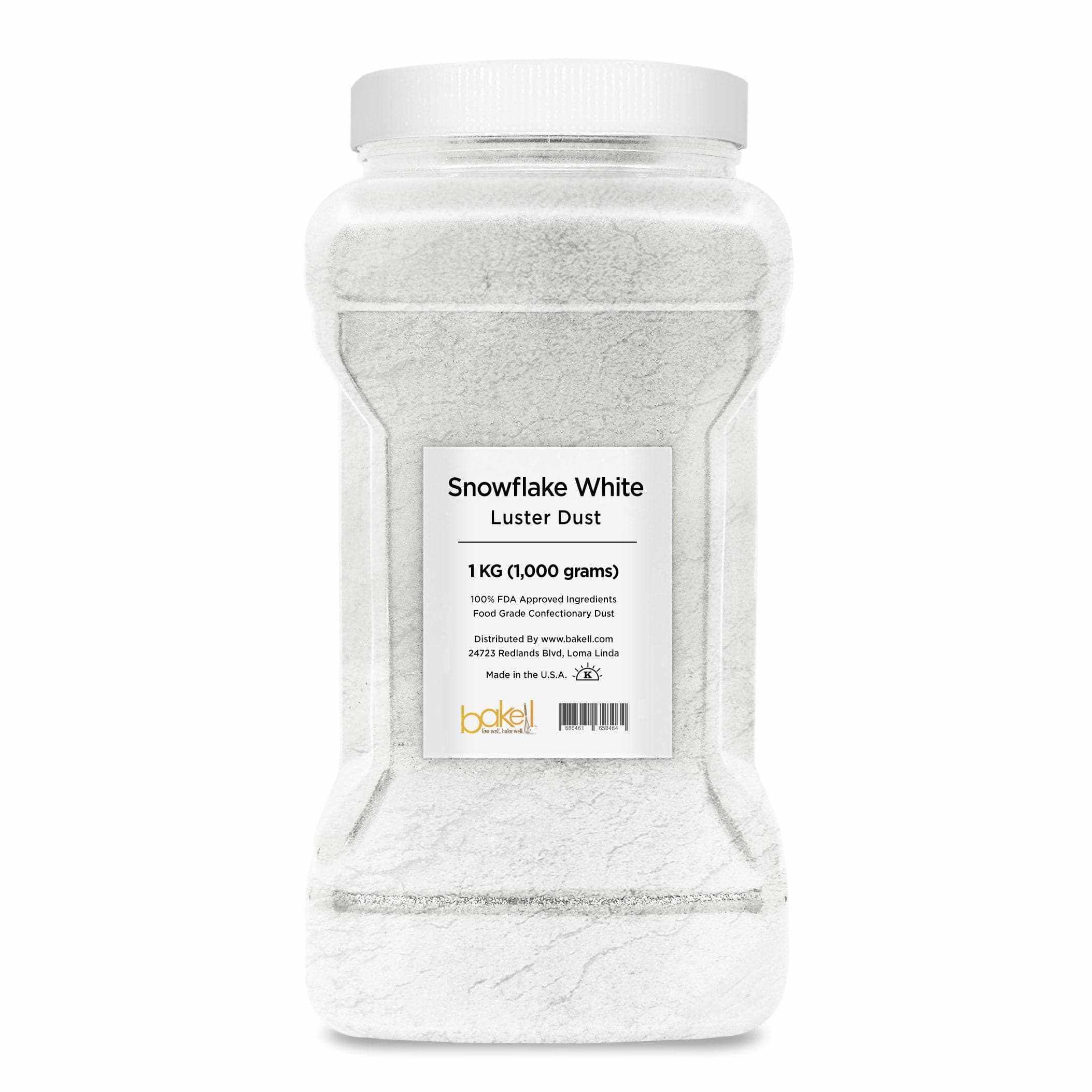 Snowflake White Edible Luster Dust | Pure Snowflake Dust | Bakell