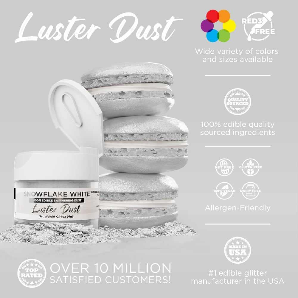 Snowflake White Luster Dust Edible | Bakell-B2C_Luster Dust-bakell