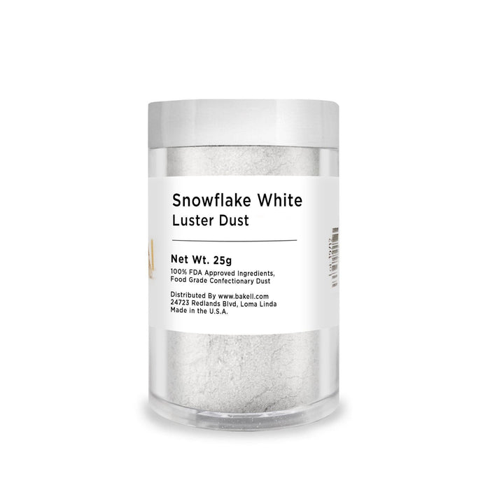 Snowflake White Edible Luster Dust | Pure Snowflake Dust | Bakell