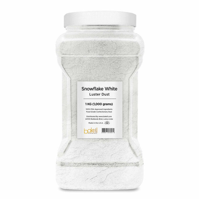 Snowflake White Edible Luster Dust | Pure Snowflake Dust | Bakell