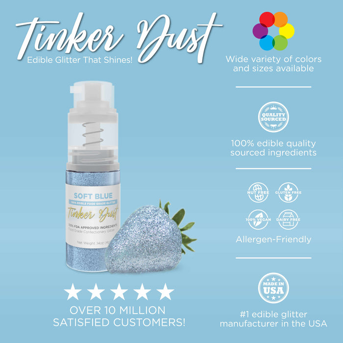 Soft Blue Edible Glitter Spray 4g Pump | Tinker Dust®-B2C_Tinker Dust_Mini Pump-bakell