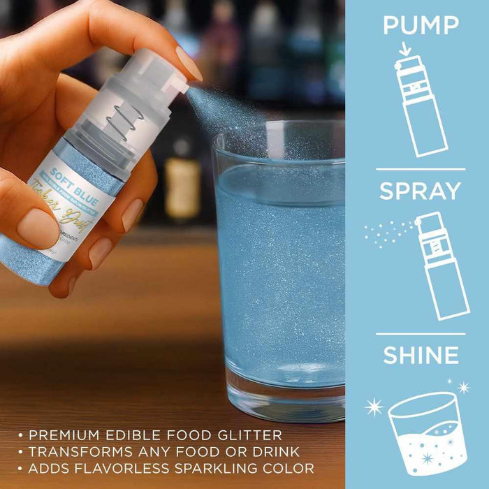 Soft Blue Edible Glitter Spray 4g Pump | Tinker Dust®-B2C_Tinker Dust_Mini Pump-bakell