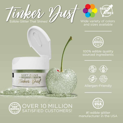 Soft Olive Green Edible Glitter | Tinker Dust® 5 Grams-Google Feed_Tinker Dust-bakell