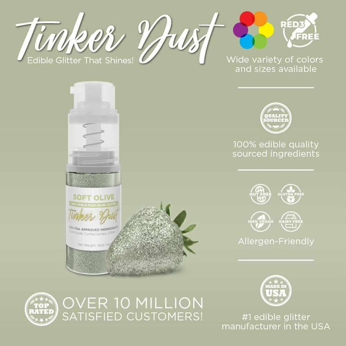 Soft Olive Green Tinker Dust Glitter | 4g Spray Pump by the Case-Wholesale_Tinker Dust_Mini Pumps-bakell