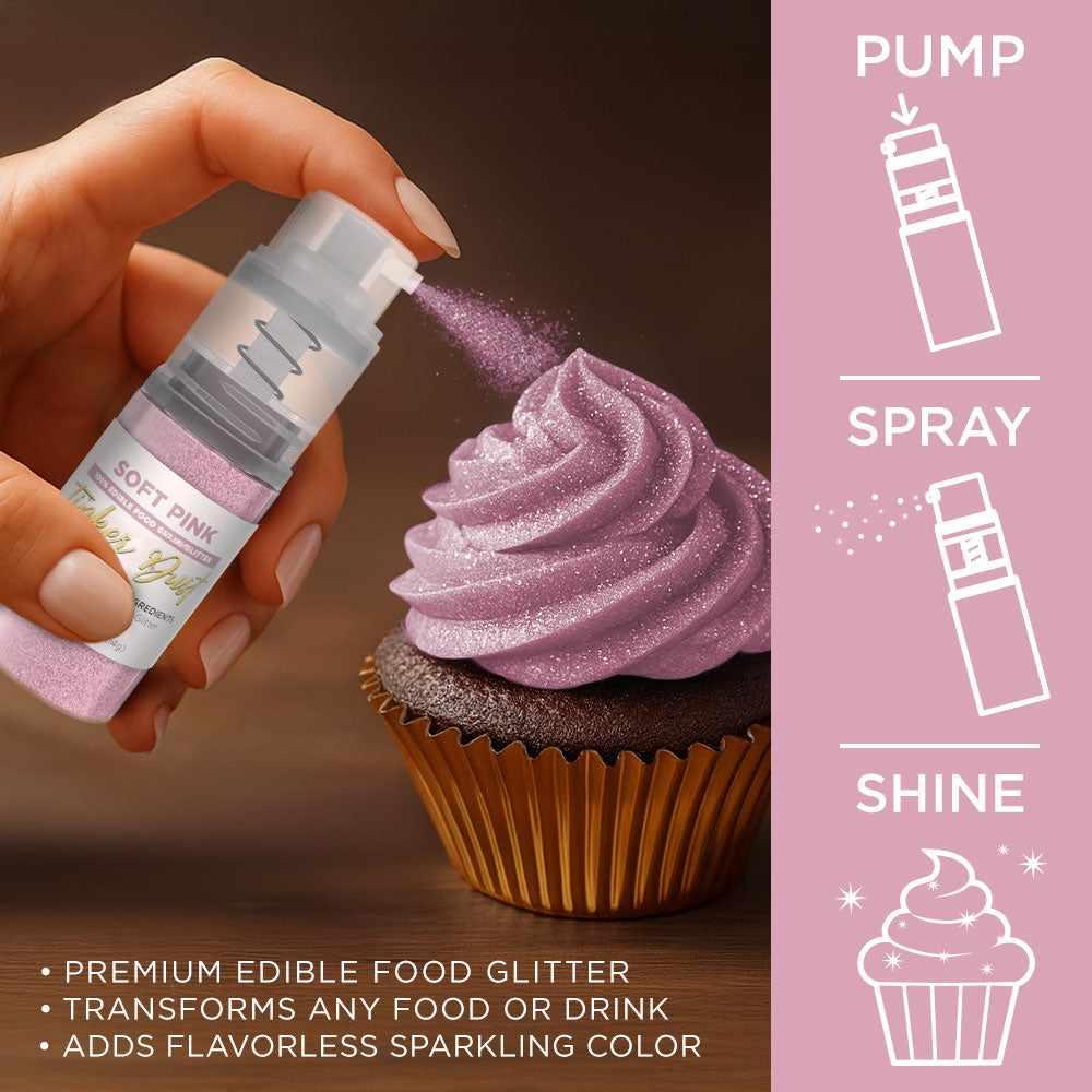 Soft Pink Edible Glitter Spray 4g Pump | Tinker Dust®-B2C_Tinker Dust_Mini Pump-bakell