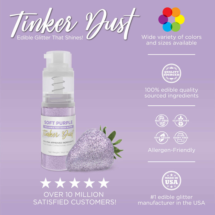 Soft Purple Edible Glitter Spray 25g Pump | Tinker Dust®-B2C_Tinker Dust_25g Pump-bakell