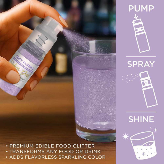 Soft Purple Edible Glitter Spray 4g Pump | Tinker Dust®-B2C_Tinker Dust_Mini Pump-bakell