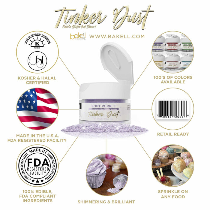 Soft Purple Edible Glitter | Tinker Dust® 5 Grams-Tinker Dust_5G_Google Feed-bakell