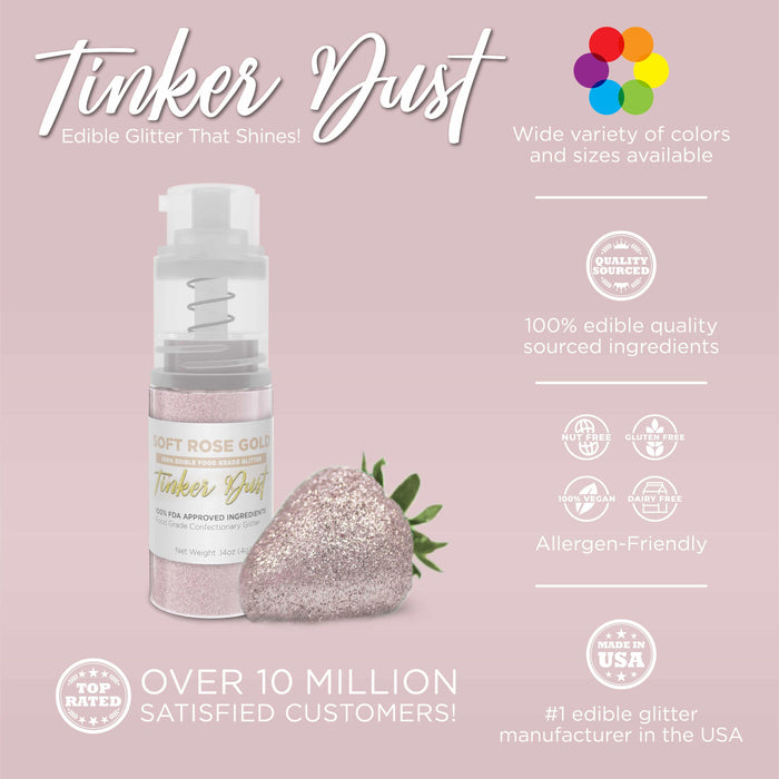 Soft Rose Gold Tinker Dust® Glitter | 4g Spray Pump by the Case-Wholesale_Tinker Dust_Mini Pumps-bakell