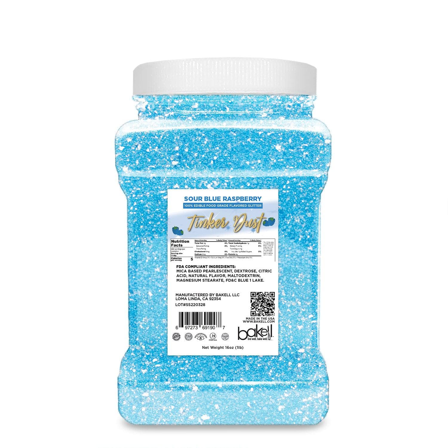 Sour Blue Raspberry Flavored Edible Glitter | Tinker Dust | Bakell